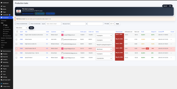 pqm-production-management-wordpress-plugin-dashboard Production Queue Manager (PQM) - Pro Nc - 1 Year Key + update
